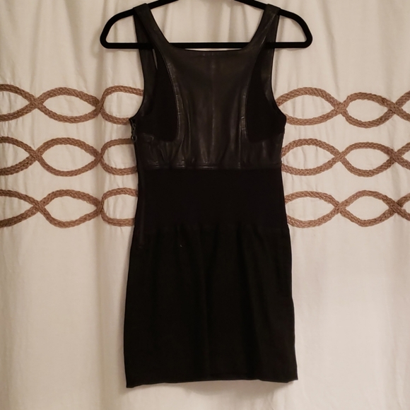 DIESEL leather and denim mini dress - Picture 3 of 3